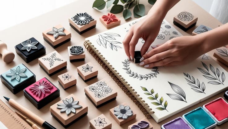 Carimbos decorativos para bullet journal