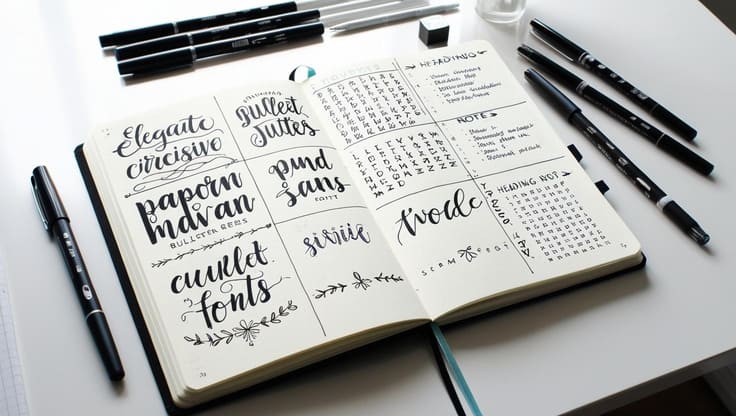 estilos de escrita bullet journal - lettering bullet journal