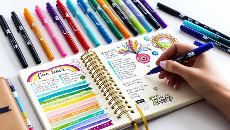 canetas fine liner para bullet journal